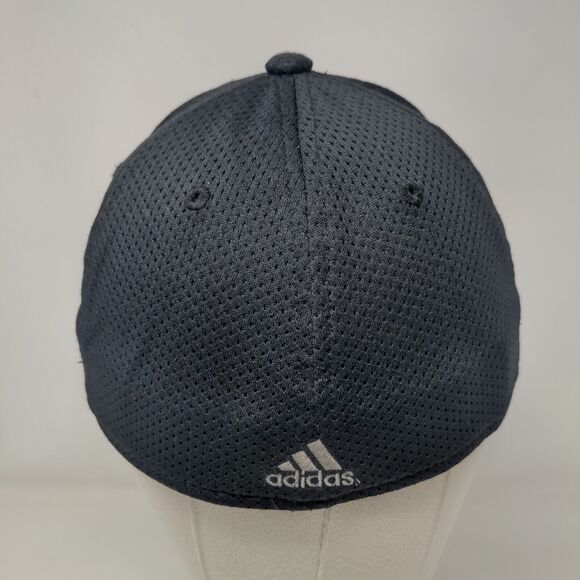 Adidas Aeroready Fitted Hat Black S/M Embroidered 3 Stripes Vent Holes - Picture 6 of 10